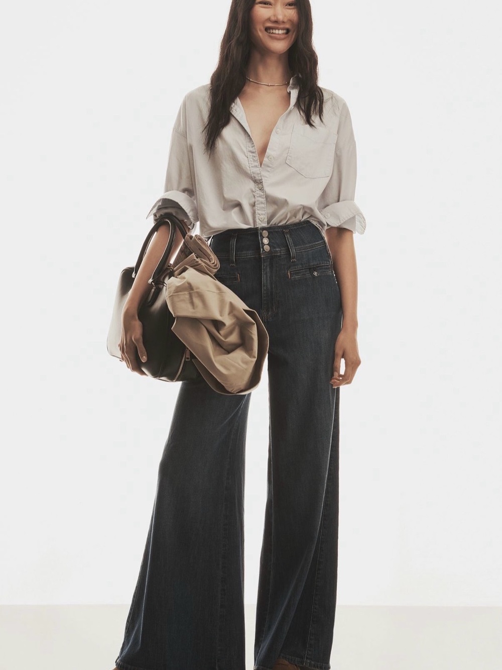 Pilcro Indigo Wide Leg Jeans